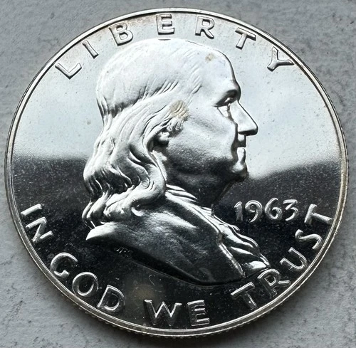 1963 Proof Franklin Half Dollar 90% Silver-INV#8432