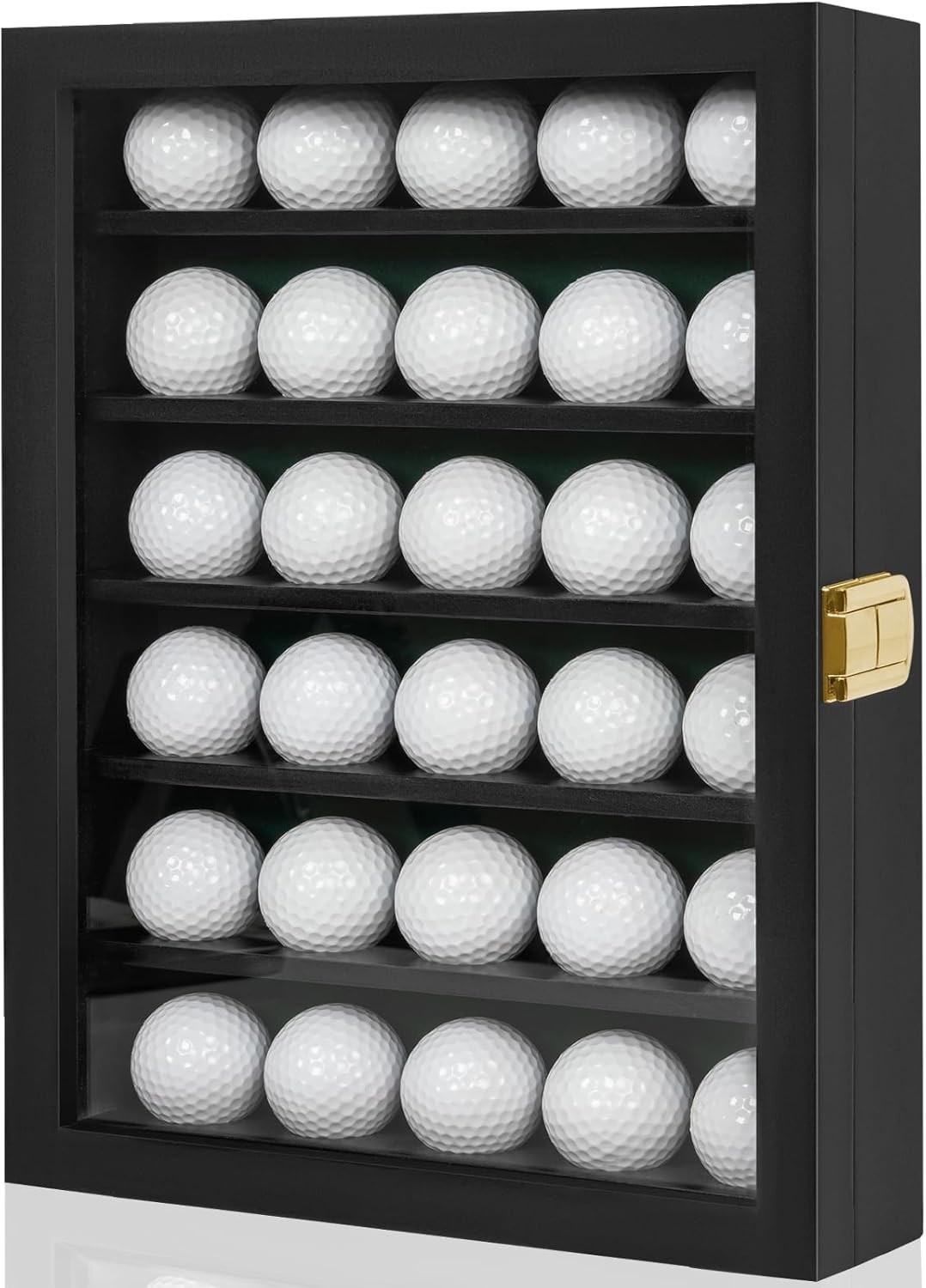Display Case, Solid Wood Golf Ball Holder,(black, For 30 Gol
