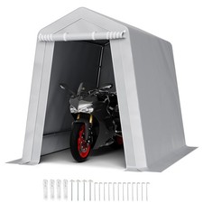 Portable Storage Shed Tent 6x8x7 ft Waterproof Motorcycle Bike Shelter Gray
