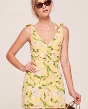 Reformation Carmensita Yellow Floral Dress Size 4