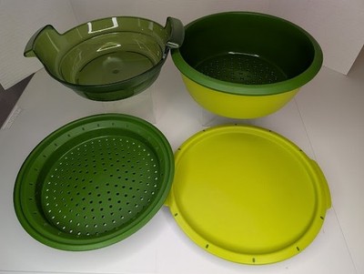Tupperware Smart Steamer Microwave Green 4 Piece Set 6899A 6509A