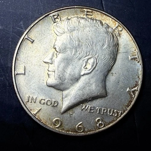 1968 (D) Kennedy Half Dollar 50¢ - 40% Silver - AU/BU.     (#20)