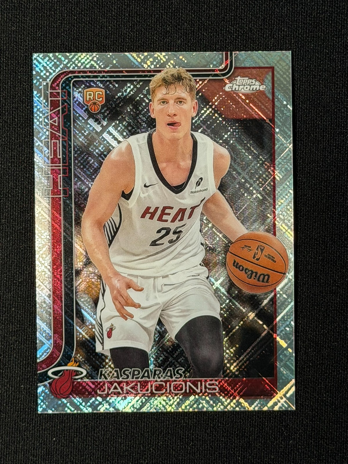 Kasparas Jakucionis 2025-26 Topps Chrome Skylight Refractor #270 Miami Heat