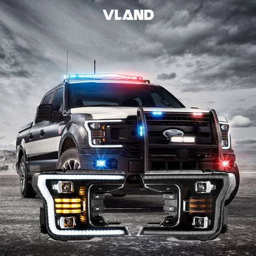 VLAND Full LED Headlights Lamps for Ford F150 XLT XL SSV king 2018 2019 2020 Set - Picture 1 of 12