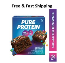 Pure Protein Bars - 12 Ct - Galactic Brownie 20g Protein, Gluten Free 