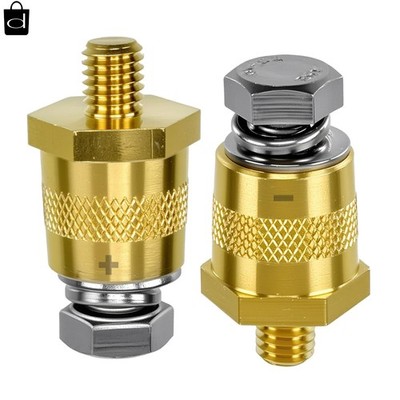 M8 Thread Male Brass Battery Terminal Charging Posts, M8 Battery Post Adapter (+