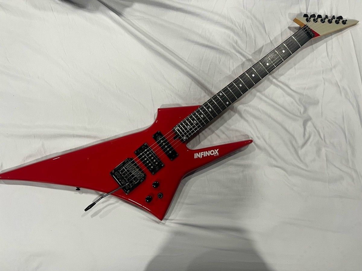 Infinox By Jtg Pointy 80s Lipstick Red Guitar! Made In japan | eBay