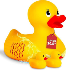 10" Jumbo Rubber Duck Bath Toy - 10 Inch Big Large Rubber Duck with 2 Mini Ducki