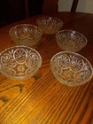 Vintage Anchor Hocking Medallion 4.5"  Fruit Bowl 6oz Clear Glass LOT OF 5