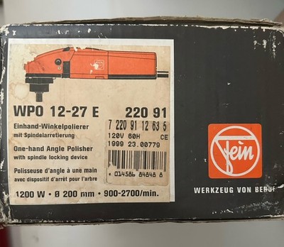 FEIN WPO 12-27 E Corded Electric Rotary Polisher 1200W Orange