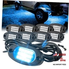 8 Pods Blue Rock Lights, 4M Extension Wires Each Light, 15 SMD Chips, High
