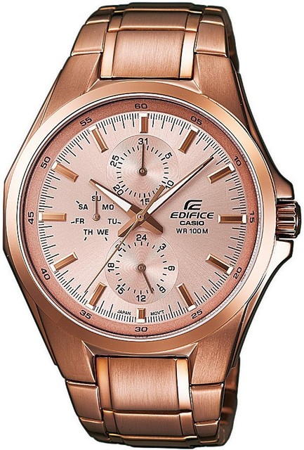 casio edifice rose gold watch