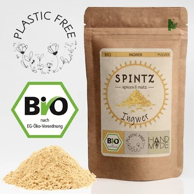 SPINTZ 500g BIO ZENZERO IN POLVERE radice macinata tè zenzero in polvere confezionato senza plastica