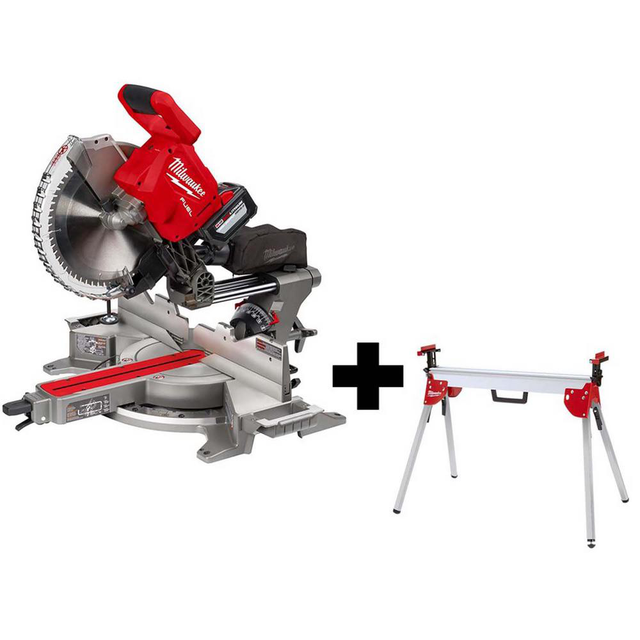 Milwaukee Miter Saw Kit 18volt Cordless 12 in Dual Bevel Sliding