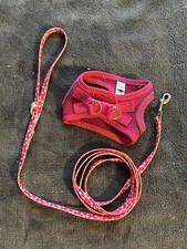 Xs Puppy Harness And Polka Dot Leash, Pink