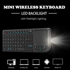 2.4G Wireless Keyboard with 7-Color Backlight  Touchpad for PC, TV Box