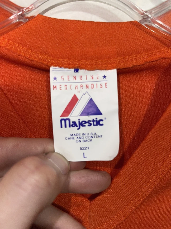 Jersey naranja vintage Majestic MLB NY Mets talla juvenil L hecho en EE. UU. Foto 4 de 4