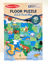 Melissa Doug USA Park Map Floor Puzzle 45 Pcs School Summer Birthday Science
