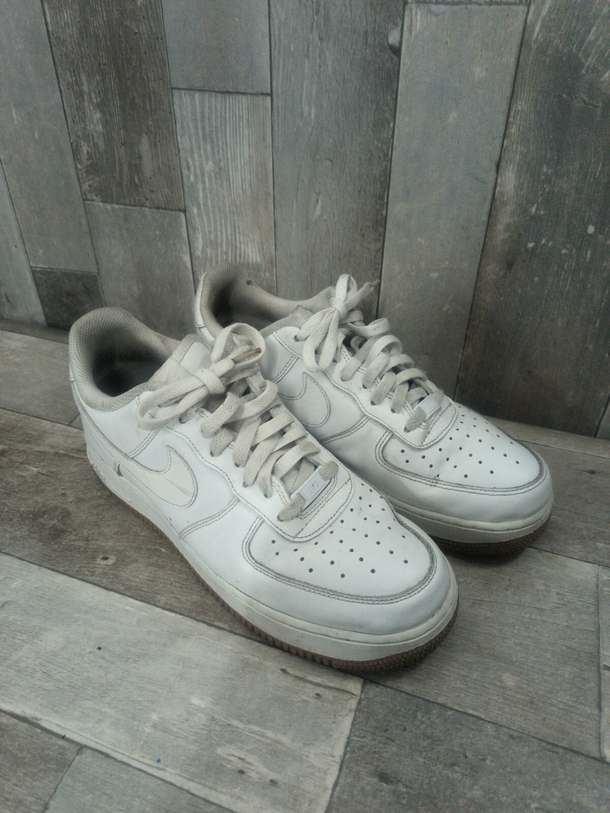 Nike Air Force 1 Low White Gum Mens Size 9 Good Shape
