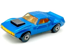 Matchbox MB9 Lesney 1972 Blue AMX Javelin Amber Windows Unpainted Base Mint