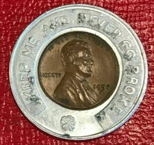 ENCASED COIN XF/AU 1957 D LINCOLN CENT ALBUQUERQUE NATIONAL BANK EAST-AGT105