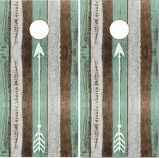 Rustic Painted Wood Boards LAMINATED Cornhole Wrap Bag Toss Skin Decal Sticker