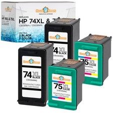 4PK Compatible With HP 74XL Black HP 75XL Color Ink HP Officejet J5790 J6405