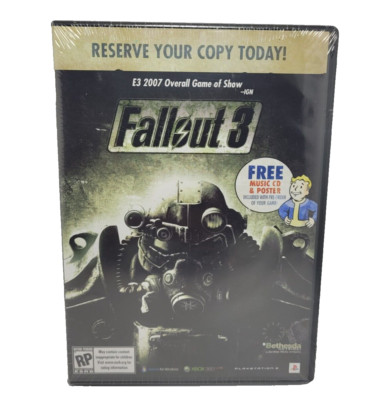 Fallout 3 RARE 2008 Preorder Promo Soundtrack CD + Poster Bethesda New Sealed