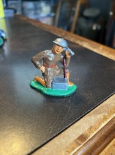 Vintage Lead Barclay Manoil Figure GI Army Soldier On Communications Radio