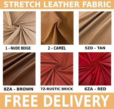 Light Faux Leather Fabric - 56'' Wide - Sold by Yard/Many Colors - Free Shipping!