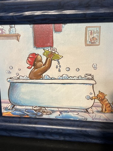 2 WOODRUM Original Canvas Reproduction Boy In A Tub ,Higher Education Certified - Picture 10 of 17