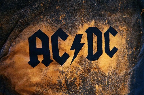 ACDC Bleach Dye Rock Band 70's 80's 90's Rock Short Sleeve T-Shirt | eBay