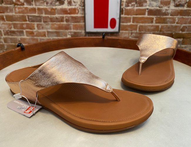 FitFlop Banda Leather Toe-Post Thong Sandal Rose Gold 6 37 New Flip Flop |  eBay