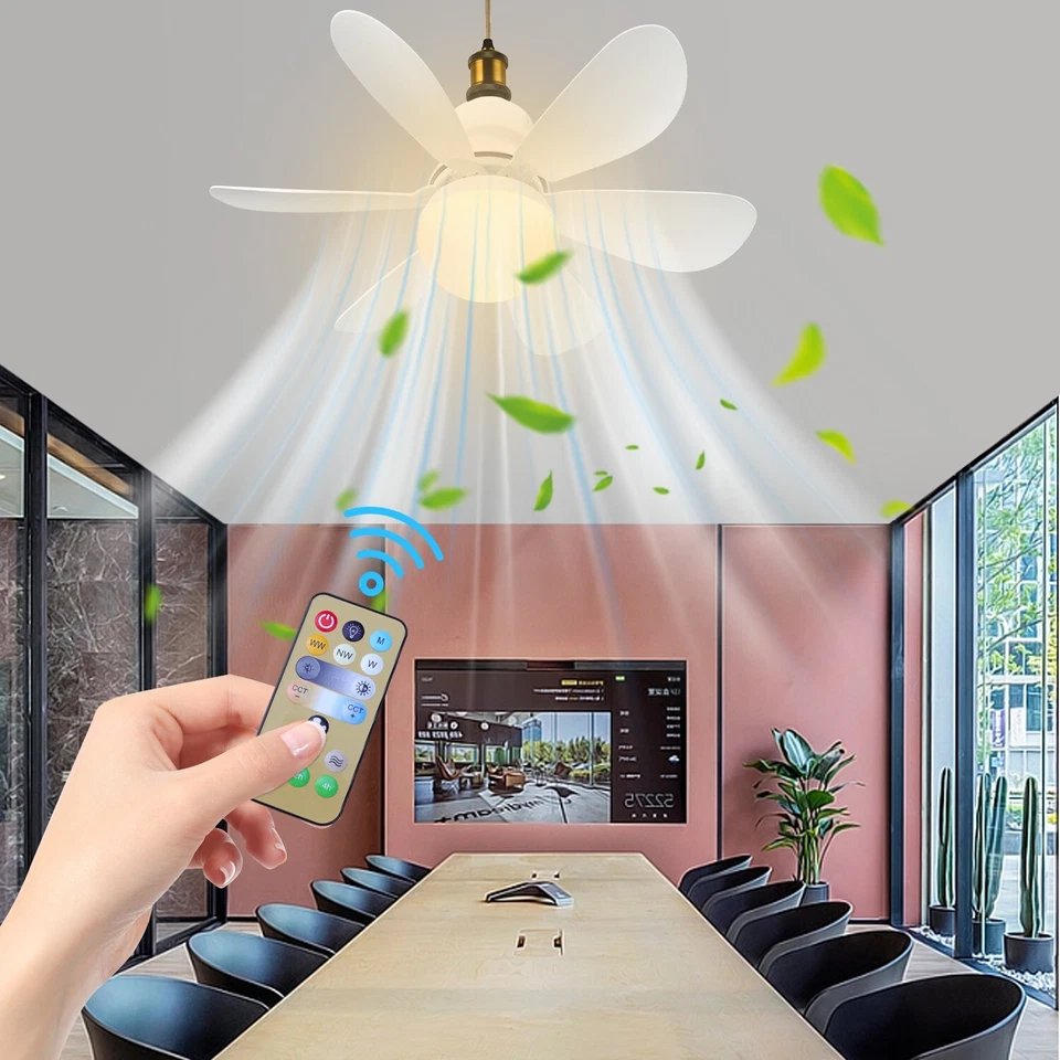 Noiseless Ceiling Fan - Remote Control, 30W Brushless Design for Bedroom /Office - Image 3 of 4