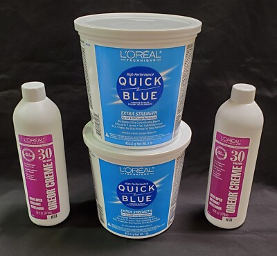 #ad #ad L#x27;Oreal Quick Blue Powder Bleach Extra Strength 1lb 2 Pack w 2 30 Vol 16oz $48.99