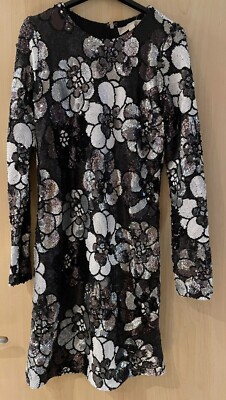 MICHAEL KORS Pailettenkleid Silber XS NEU OVP 450 