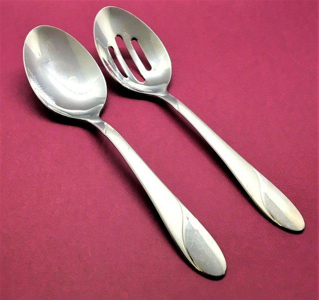 Cambridge SWIRL SAND Stainless Flatware Pierced and Solid Serving