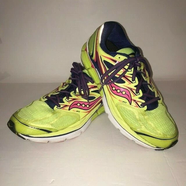 Saucony Womens Hurricane ISO series Running Shoes Yellow Size 10