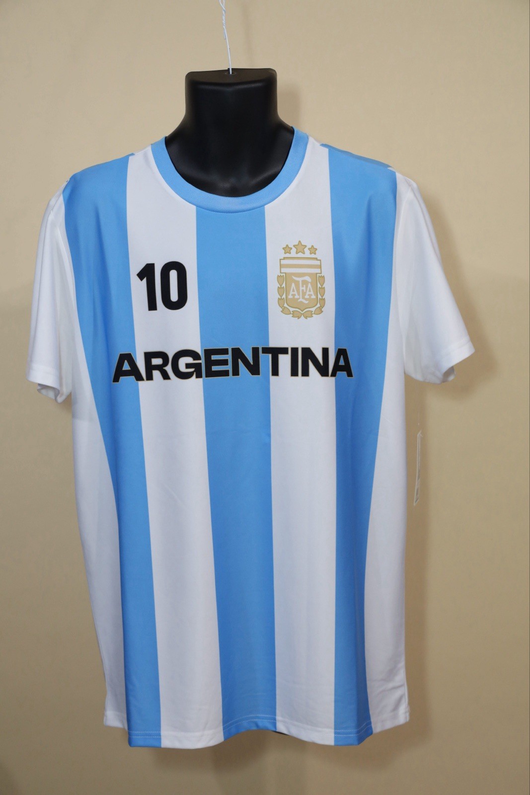 AFA Argentina Lionel Messi #10 Official Soccer Jersey  Light Blue White LARGE