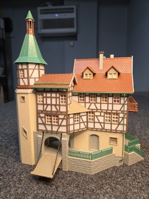 Faller 130385 HO Scale Medieval Construction With Drawbridge Fully Assembled 