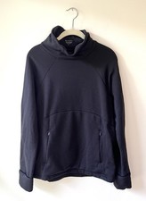 Athleta Altitude Polartec Funnel Neck Pullover Sweatshirt Black M Pockets Fleece