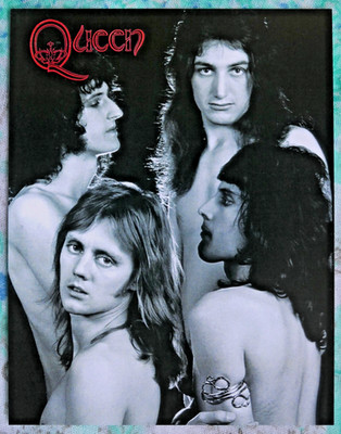 Postkarte QUEEN_Freddie Mercury Brian May Roger Taylor John Deacon_SW_