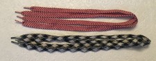 2 Pair 1980's VINTAGE SHOE LACES Red  White Stripe Black  White Diamond Argyle