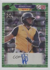 2021 Leaf Pro Set Metal 1989 Green Crystals 4/5 Hedbert Perez #PA-HP1 Auto 4p5