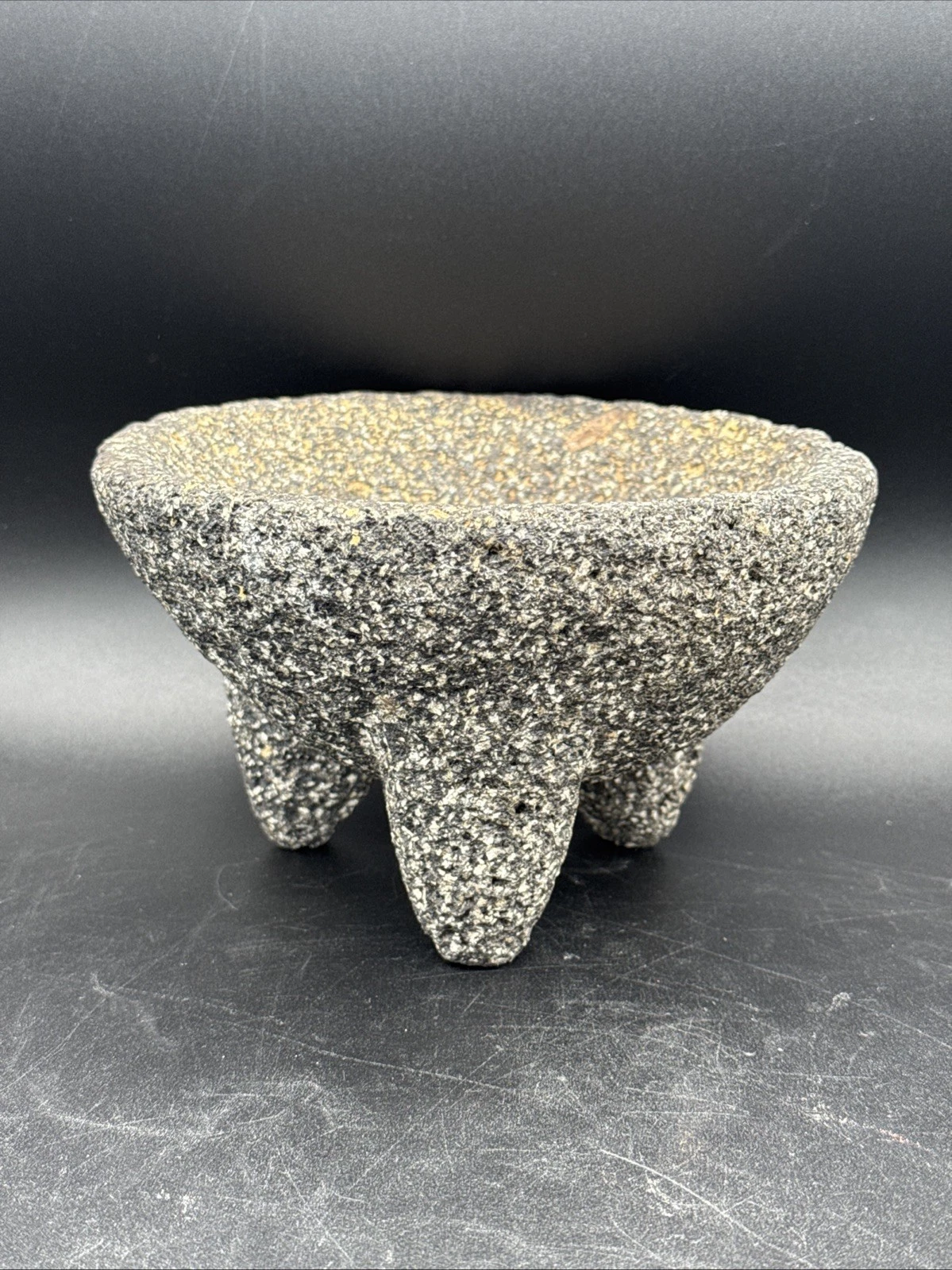 Vintage 7.5” Mexican Hand Made Volcanic Lava Stone Molcajete Mortar Bowel Only