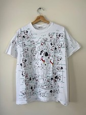 Vintage 90  s Disney Wear 101 Dalmatians Single Stitch White Tee Shirt - Large