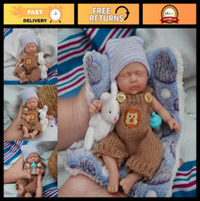 Realistic 7" Mini Silicone Newborn Doll - Lifelike Baby Boy with Clothes  Gift