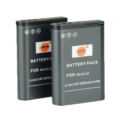 DSTE 2PCS EN-EL23 Ersatz-Li-Ionen-Akku für Nikon Coolpix P600, P610 und mehr 
