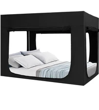 Bed Tent Queen Size 80x60 Pop Up Privacy Sleep Pod 4 Door Blackout Indoor Canopy