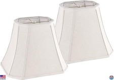GO SO Vintage Octagonal Bell Lamp Shades - Set of 2 Medium Beige Fabric, 8"x14